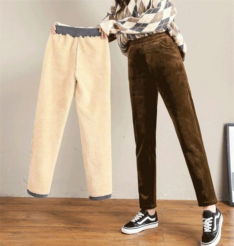 Pantalones gruesa para mujer caliente Cálidas Otoño Invierno Suelto Pantalones de térmica | eBay