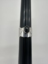 Handcrafted Sterling Silver Black Agate Ring Size 6 Wide Band