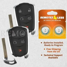 2 For 2015 2016 2017 2018 2019 Cadillac ATS Replacement Remote Car Key Fob 433