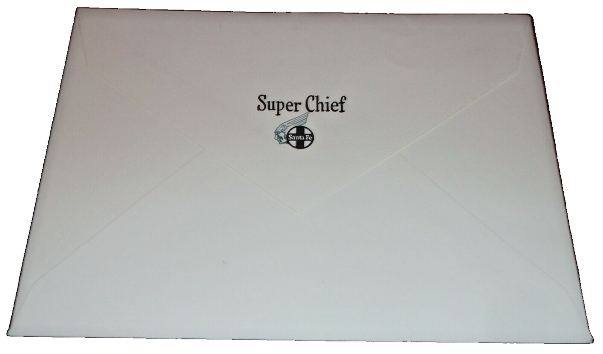 ATSF SANTA FE SUPER CHIEF UNUSED ENVELOPE TRAIN STATIONERY | eBay