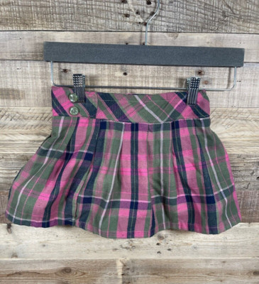 Garanimals Girls Size 4T Pink Green Plaid Stripe Skirt Shorts Under Dress Bottom