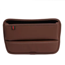 2PCS Car Seat Gap Filler Organizer Premium PU Leather Storage Box for Phone Card