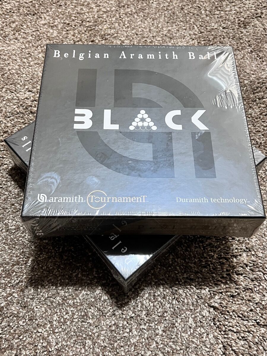 ARAMITH TOURNAMENT BLACK BELGIUM POOL BALLS 2 1/4 ARAMITH TOURNAMENT BLACK BELGIUM POOL BALLS 2 1/4
