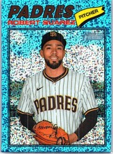 2026 Topps Heritage #174 Robert Suarez Chrome Light Blue Sparkle Padres