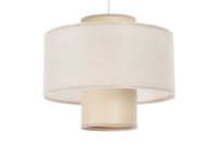 Pendelleuchte Stoff Cremebeige E27 Ø35 Cm Rund Schlafzimmer HäNgelampe Blendarm