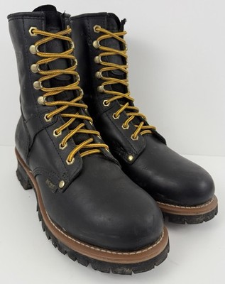AdTec Mens 9'' Logger 1439 Work Boot Full-Grain Leather Black Size 10.5 W