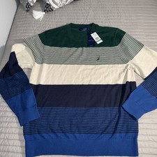 Nautica Navtech Striped Men's Sweater - SR3702 - Adult size Large - New w/tags