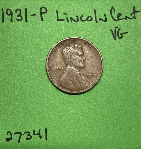 1931-P Lincoln Wheat Cent / Penny 1c Vg Very Good