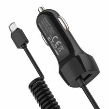 Fast Charging Car Charger with 8 Pin, Micro USB, Type-C, 3A Output, Black