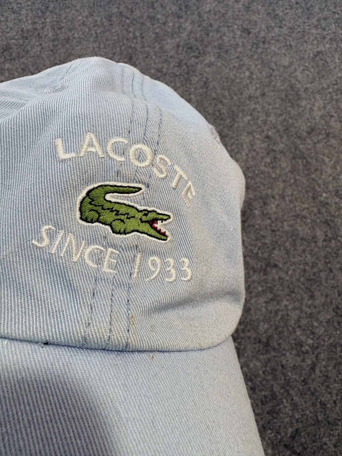 Lacoste Hat Cap Strap Back One Size Light Blue Since 1933 Baseball Logo Mens thumbnail 8