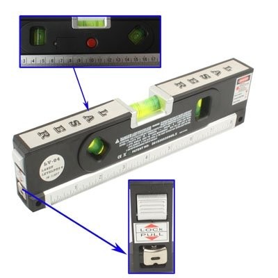 SKYWALK LASER LEVEL, TAPE MEASURE PRO 4 (100CM), LED , LV-04, SWKA-367 - BLACK