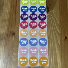 24pcs Color Thank You Stickers  1” Small Business for Decorate Envelopes Sealing