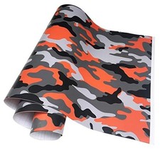 ECYC Camouflage Car Vinyl Film Wrap, Camo Vinyl 11.81x59.06 inch Orange Black