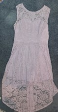 Muadress lavender Lace High Low Dress Sleeveless Sheer Party/Formal