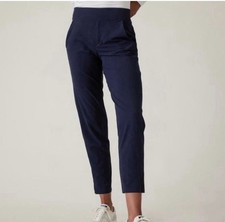 Athleta Endless Ankle Pant Navy Blue Size 2 Zip Pockets Pull On Comfort
