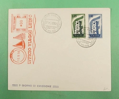 DR WHO 1956 ITALY SAILBOAT SHIP RACE? SPECIAL CANCEL METERED FDC EUROPA R34979