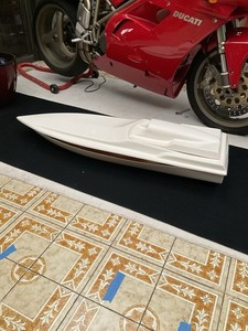 Racing Boat style  RC Boat Hull 46” Fiberglass Vintage
