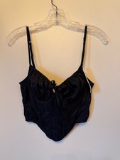 NWT Urban Outfitters Women's Black Corset Bustier Top Size Small Lace Up Back