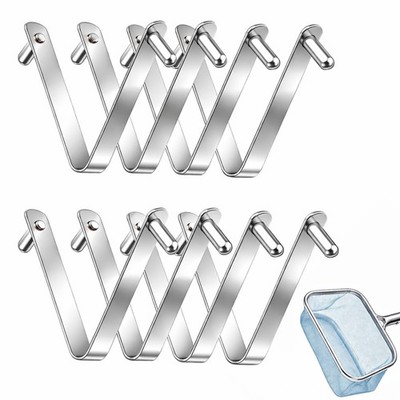 8 Pcs Heavy Duty Pool Pole Clips, Stainless Steel Pool Brush Clip Replacement...