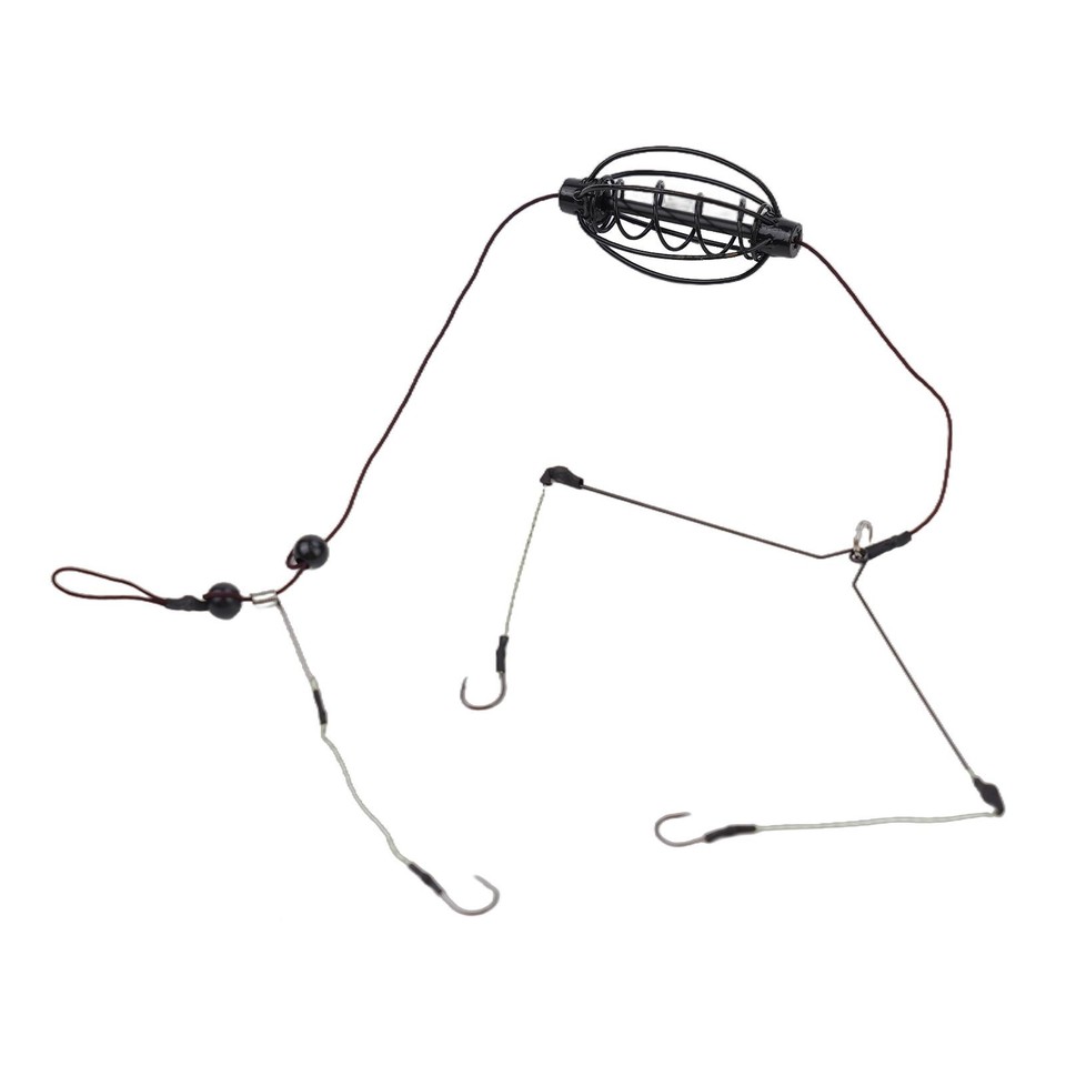 Carp Fishing Tackle Set Featuring Inline Feeder and Bait Cage Hook Rig ...