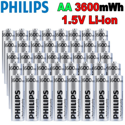 #ad Philips 1.5V Lithium Rechargeable AA Batteries 3600mWh for VR Blink Camera Lot $14.99