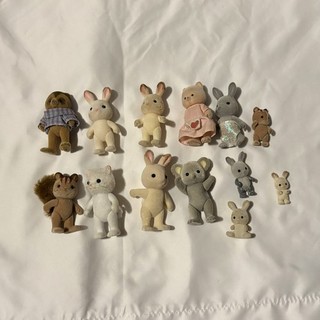 Lot Of 13 Calico Critters and others. Rough Shape In Need Of Repair or Repaint