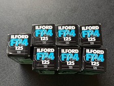 Ilford FP4 Plus 125 120 black and white film x7 rolls  Expired 01/2000 