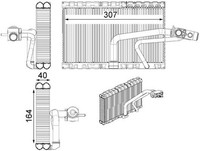 Mahle AE 114 000P Verdampfer, Klimaanlage FüR MERCEDES-BENZ