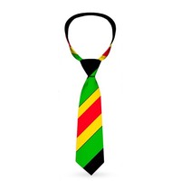 Necktie Standard - Diagonal Stripes Black/Green/Yellow/Red (Us Import) Acc Neu