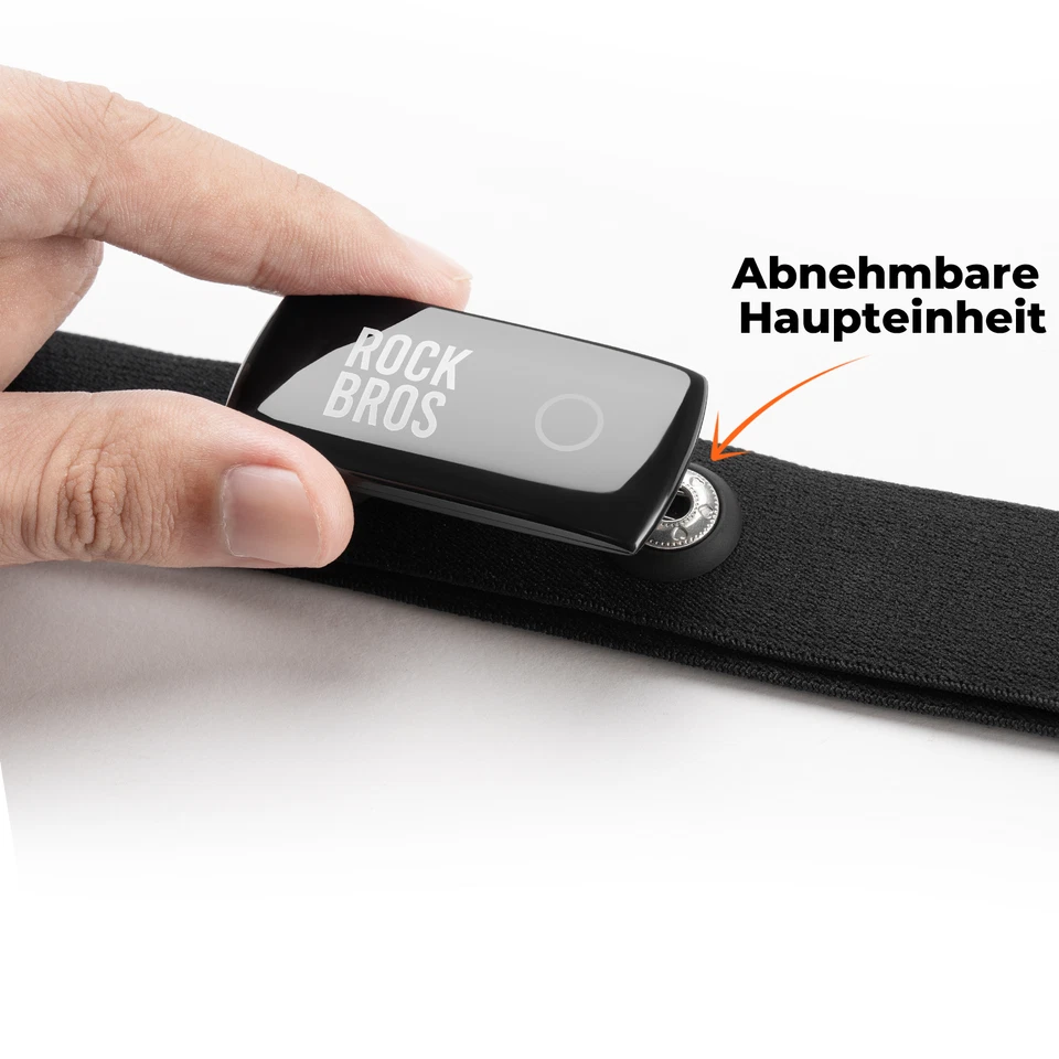 ROCKBROS Sensor de Frecuencia Cardíaca Correa de Pulso Correa de Pecho ANT +/Bluetooth IP67 Impermeable - Imagen 2 de 4