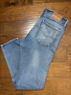 Levis 501 CT Jeans Mens 36x32 Custom Tapered Gray Button Fly Denim Relaxed Fit