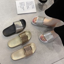 Sparkly Rhinestone Slides for Women: Fashion Slippers for Outdoor/Beach