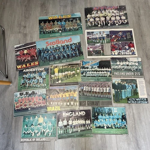 lot early 80s late 70s international football team posters shoot! England etc