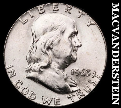 1963 Franklin Half Dollar- Choice Gem Brilliant Uncirculated+++ Luster #i534