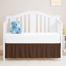 Chocolate Crib Bed Skirt, Perfect for Nursery Crib for Boys and Girls with a ...