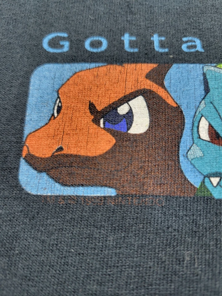 Vintage Single Stitch Pokemon Box Logo 1999 Nintendo T-Shirt Size Youth XL - Image 3 of 4