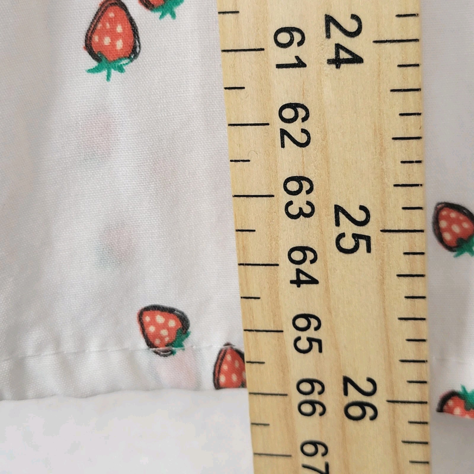 Basic Editions Strawberry Print Button Up Top XL … - image 9