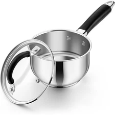 1 Quart Sauce Pan W/ Lid Stainless Steel Saucepan Small Milk Pot Dishwasher Use