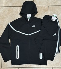 Mans Nike Tech Fleece Sweatsuit Sportwear Tracksuit reflective black set XL