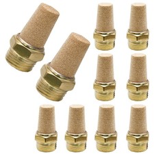 Zorfeter 10pcs Pneumatic Brass Exhaust Muffler Filter, 1/8" NPT Male 1/8"Male