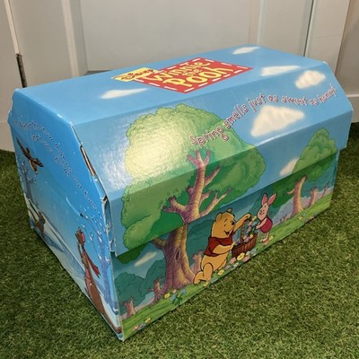Rare Vtg Winnie the Pooh Cardboard Toy Box Chest USA Piglet Roo Tigger Disney