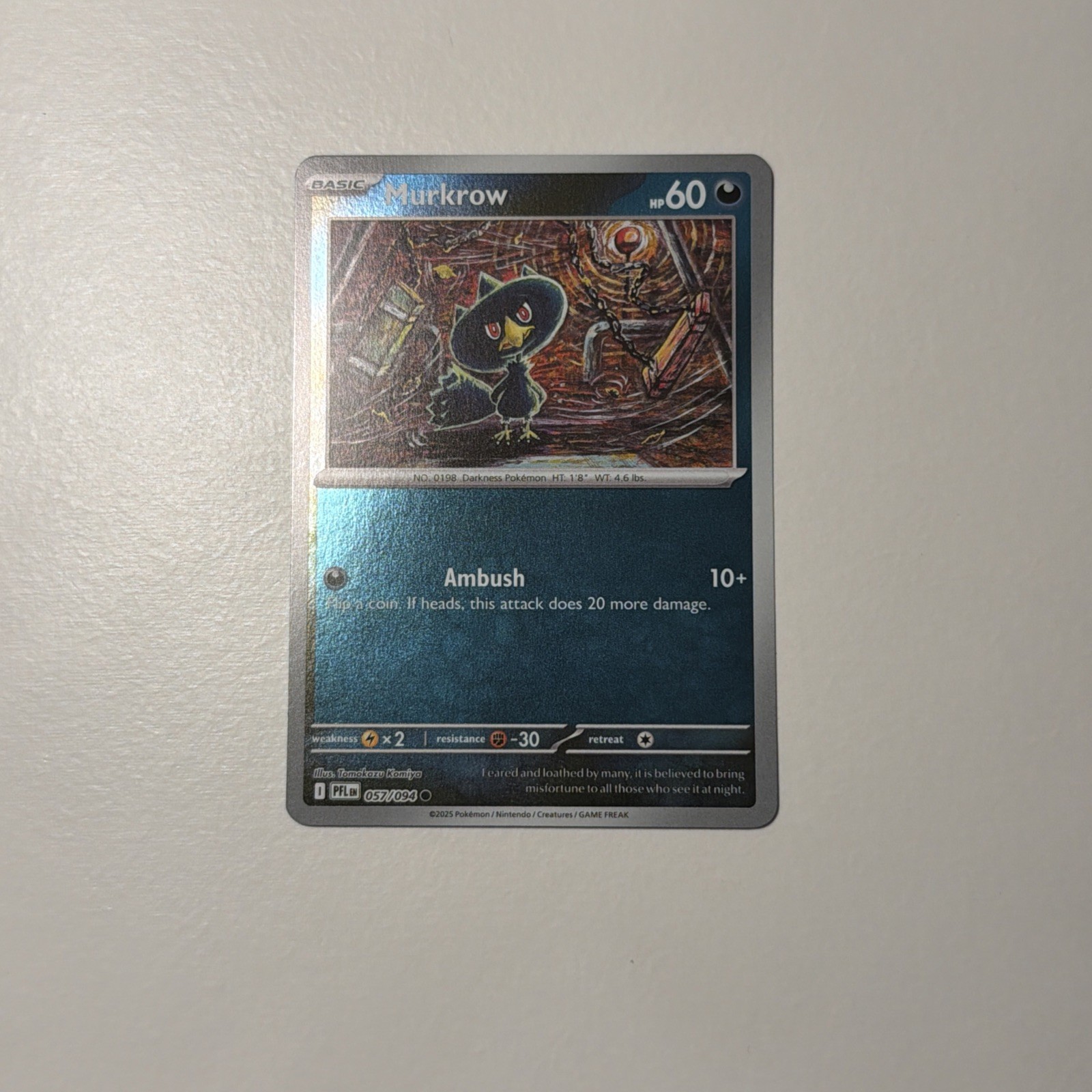 Murkrow 057/094 (Reverse Holo) ME02 Phantasmal Flames PFL - Pokemon - NM