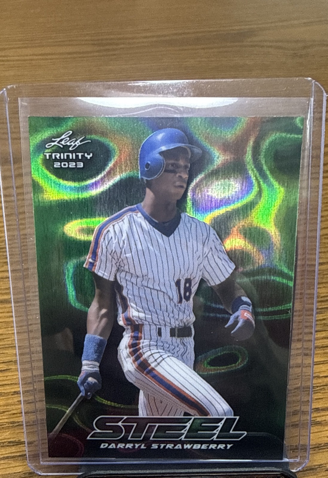 2023 Leaf Trinity Mega Box - Steel Darryl Strawberry #S-15 Green Lava /5