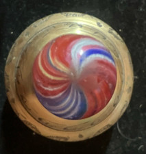 Onion skin end of day Marble Red White Blue Swirl Pattern 0.68 Inch hand made