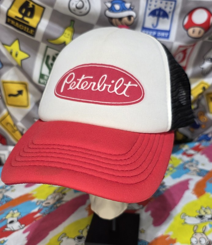 Peterbilt Men's Trucker Snapback Cap Red/Black/White