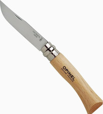 Opinel No.07 INOX Folding Pocket Knife Stainless Steel Beechwood Virobloc France