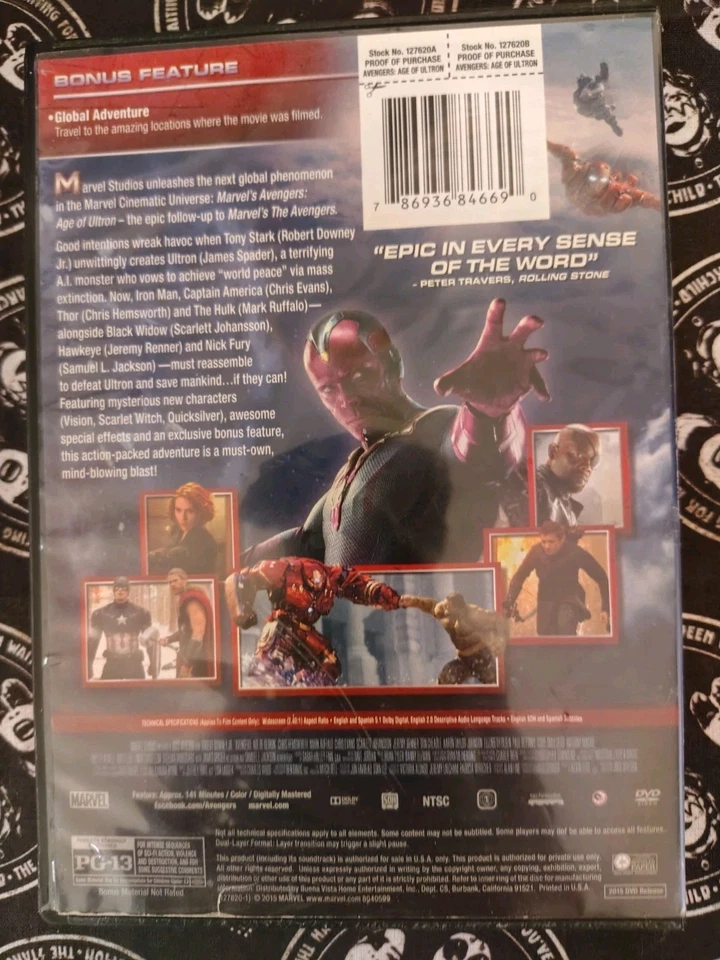 Marvel's The Avengers: Age Of Ultron - DVD 📀 Robert Downey Jr. Chris Hemsworth  - Image 2 of 2