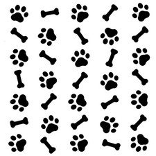 Really Great Stencils, Pawprints  Bones Stencil, 6x6", Dogs, Paws, Toe Beans