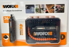 WORX 4V MAX Cordless Screwdriver Set with 36-Piece Bit Kit –Perfect Gift for Men