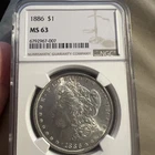 1886 P Morgan Silver Dollar NGC MS63 Philadelphia Mint Graded US Coin Slab 90%